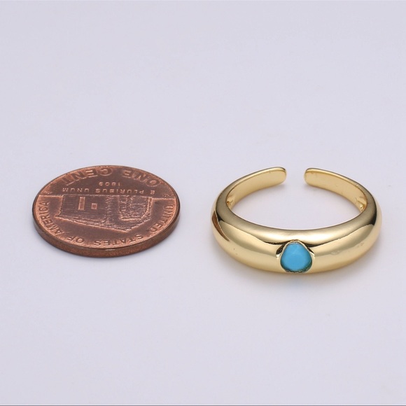 Cubic Adjustable Gold Band Ring - Picture 3 of 9